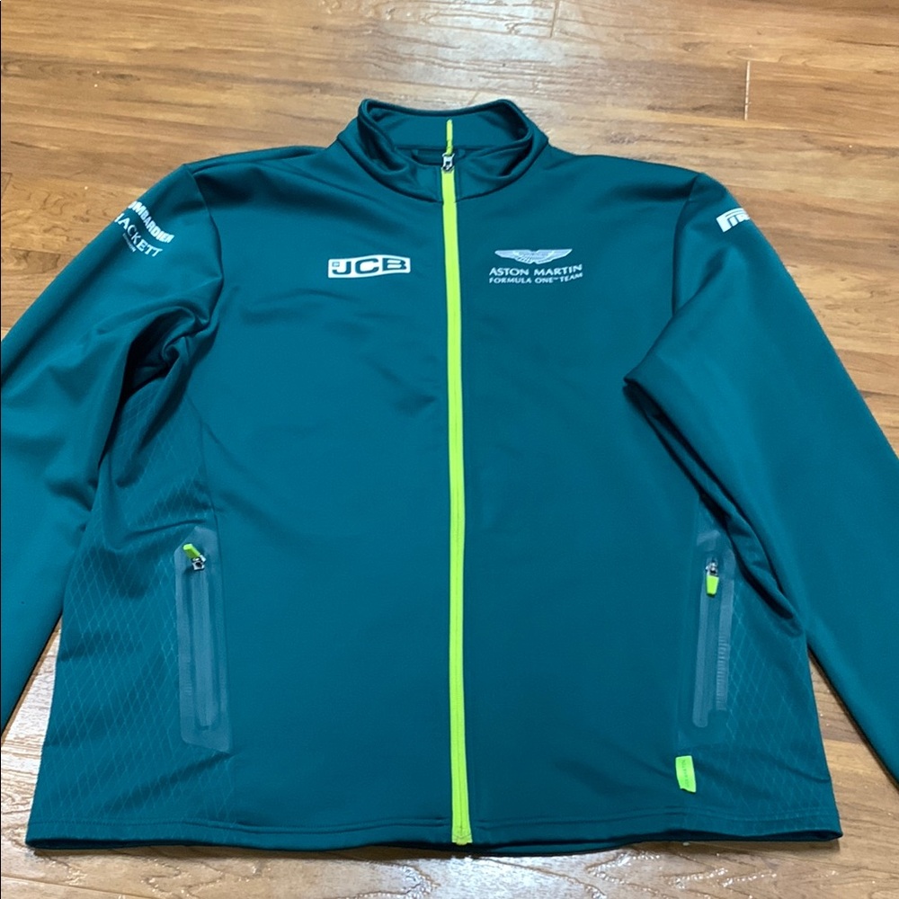 Aston Martin Racing Teal Softshell Jacket with Neon Trim